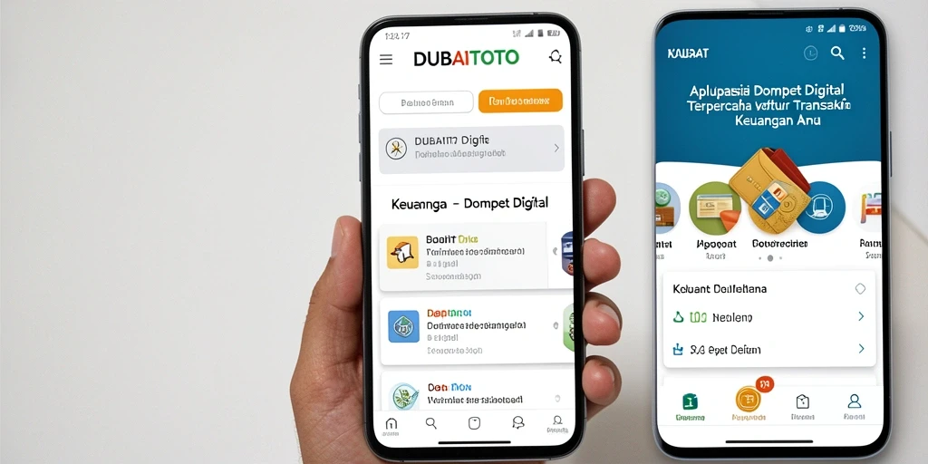 Antarmuka DUBAITOTO yang sederhana dan fungsional untuk dompet digital.