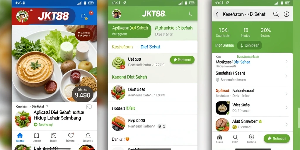 Tampilan antarmuka JKT88 yang ramah pengguna untuk pelacakan diet sehat.