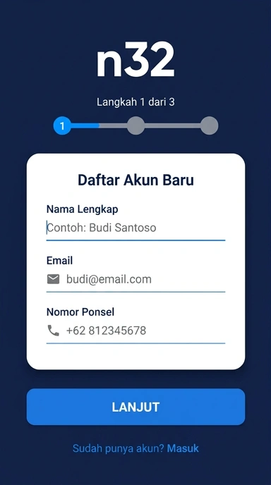 Tampilan halaman daftar n32
